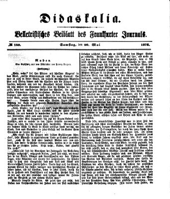 Didaskalia Samstag 20. Mai 1876