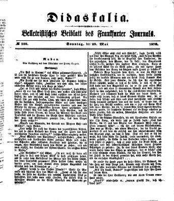 Didaskalia Sonntag 28. Mai 1876