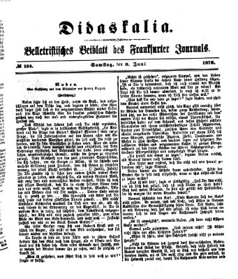 Didaskalia Samstag 3. Juni 1876