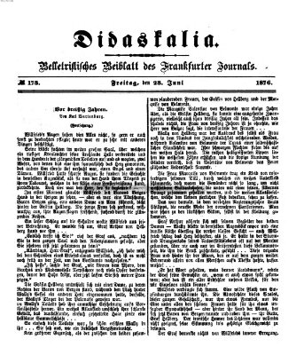 Didaskalia Freitag 23. Juni 1876