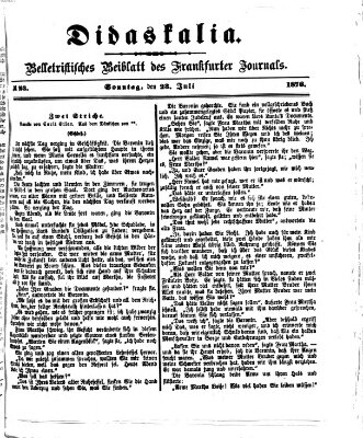 Didaskalia Sonntag 23. Juli 1876