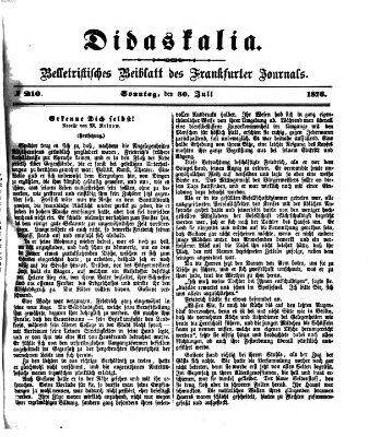 Didaskalia Sonntag 30. Juli 1876