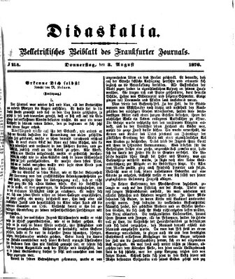 Didaskalia Donnerstag 3. August 1876