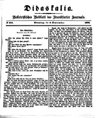 Didaskalia Sonntag 3. September 1876