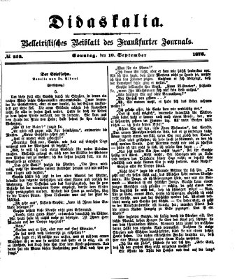 Didaskalia Sonntag 10. September 1876