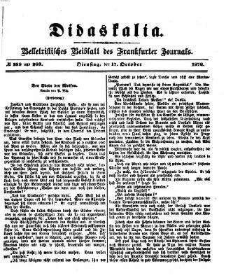 Didaskalia Dienstag 17. Oktober 1876