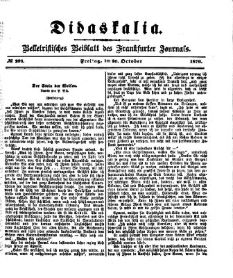 Didaskalia Freitag 20. Oktober 1876