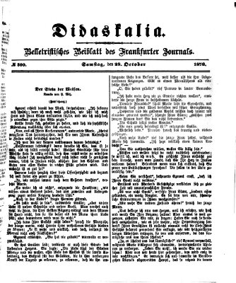 Didaskalia Samstag 28. Oktober 1876