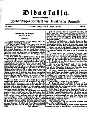 Didaskalia Donnerstag 2. November 1876