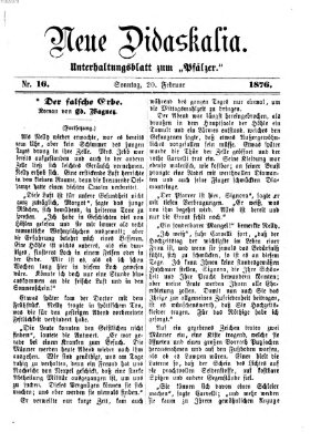 Neue Didaskalia (Pfälzer) Sonntag 20. Februar 1876