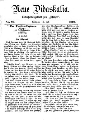 Neue Didaskalia (Pfälzer) Mittwoch 12. Juli 1876