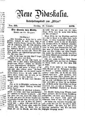 Neue Didaskalia (Pfälzer) Sonntag 19. November 1876