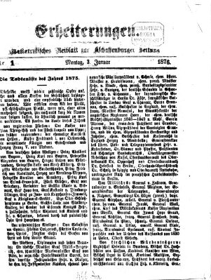 Erheiterungen (Aschaffenburger Zeitung) Montag 3. Januar 1876