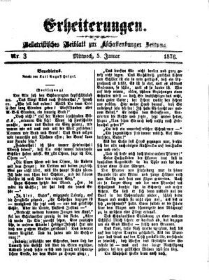 Erheiterungen (Aschaffenburger Zeitung) Mittwoch 5. Januar 1876