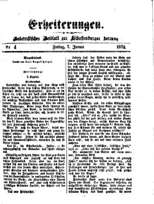 Erheiterungen (Aschaffenburger Zeitung) Freitag 7. Januar 1876