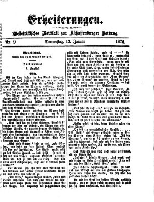 Erheiterungen (Aschaffenburger Zeitung) Donnerstag 13. Januar 1876