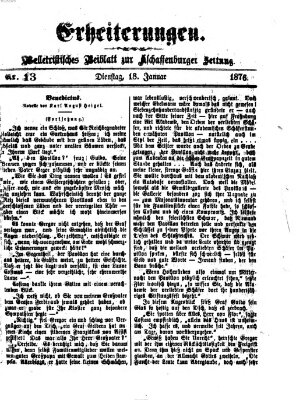 Erheiterungen (Aschaffenburger Zeitung) Dienstag 18. Januar 1876