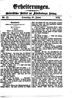 Erheiterungen (Aschaffenburger Zeitung) Donnerstag 20. Januar 1876