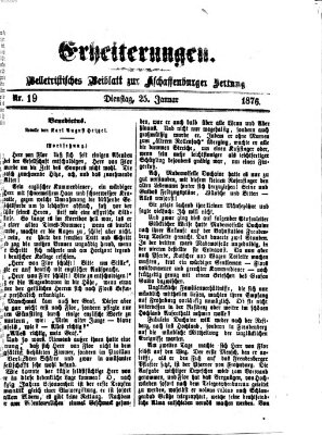 Erheiterungen (Aschaffenburger Zeitung) Dienstag 25. Januar 1876