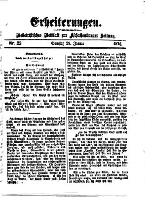 Erheiterungen (Aschaffenburger Zeitung) Samstag 29. Januar 1876