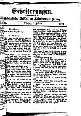 Erheiterungen (Aschaffenburger Zeitung) Dienstag 1. Februar 1876