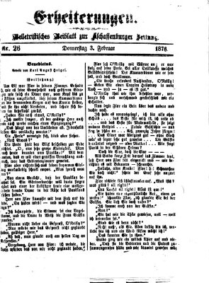 Erheiterungen (Aschaffenburger Zeitung) Donnerstag 3. Februar 1876