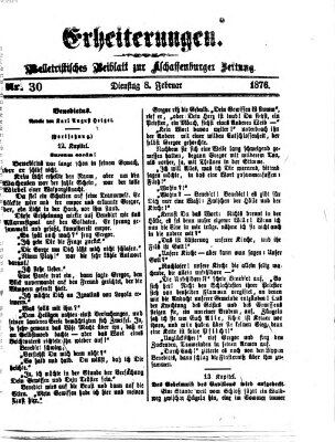 Erheiterungen (Aschaffenburger Zeitung) Dienstag 8. Februar 1876