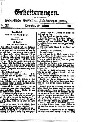 Erheiterungen (Aschaffenburger Zeitung) Donnerstag 10. Februar 1876