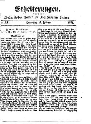 Erheiterungen (Aschaffenburger Zeitung) Donnerstag 17. Februar 1876