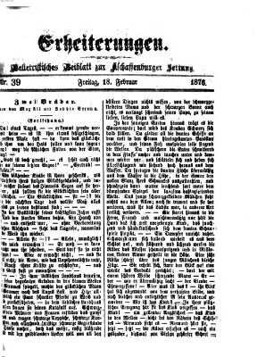 Erheiterungen (Aschaffenburger Zeitung) Freitag 18. Februar 1876