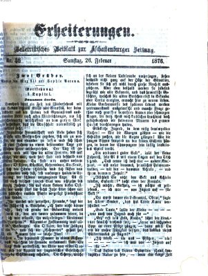 Erheiterungen (Aschaffenburger Zeitung) Samstag 26. Februar 1876