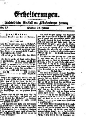 Erheiterungen (Aschaffenburger Zeitung) Dienstag 29. Februar 1876