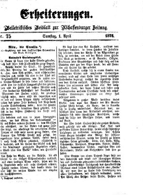 Erheiterungen (Aschaffenburger Zeitung) Samstag 1. April 1876