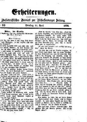 Erheiterungen (Aschaffenburger Zeitung) Dienstag 11. April 1876