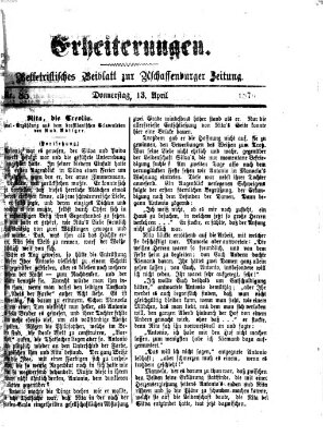 Erheiterungen (Aschaffenburger Zeitung) Donnerstag 13. April 1876