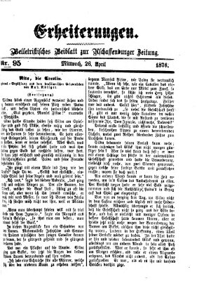 Erheiterungen (Aschaffenburger Zeitung) Mittwoch 26. April 1876