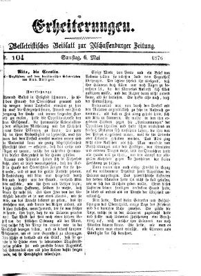 Erheiterungen (Aschaffenburger Zeitung) Samstag 6. Mai 1876