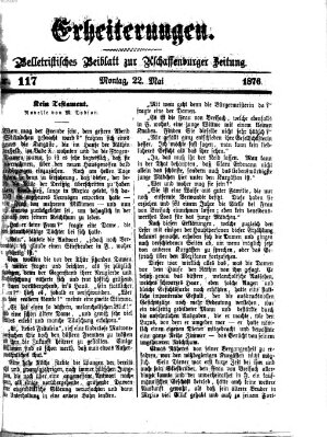 Erheiterungen (Aschaffenburger Zeitung) Montag 22. Mai 1876