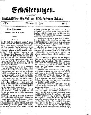 Erheiterungen (Aschaffenburger Zeitung) Mittwoch 14. Juni 1876