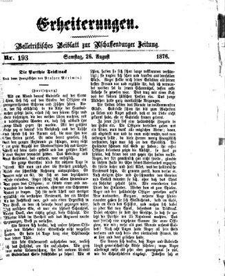 Erheiterungen (Aschaffenburger Zeitung) Samstag 26. August 1876