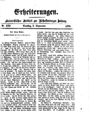 Erheiterungen (Aschaffenburger Zeitung) Samstag 2. September 1876