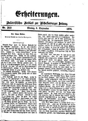 Erheiterungen (Aschaffenburger Zeitung) Montag 4. September 1876