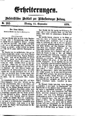 Erheiterungen (Aschaffenburger Zeitung) Montag 11. September 1876