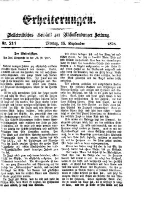 Erheiterungen (Aschaffenburger Zeitung) Montag 18. September 1876