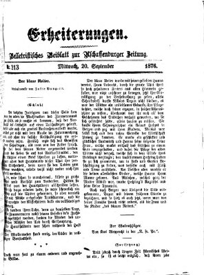 Erheiterungen (Aschaffenburger Zeitung) Mittwoch 20. September 1876