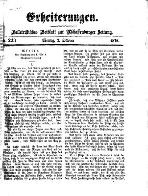 Erheiterungen (Aschaffenburger Zeitung) Montag 2. Oktober 1876