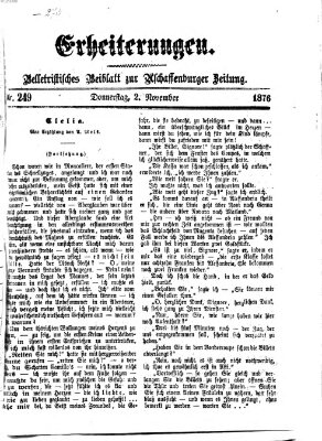 Erheiterungen (Aschaffenburger Zeitung) Donnerstag 2. November 1876