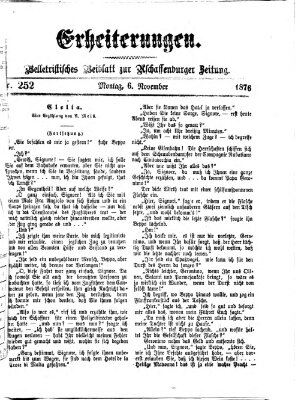 Erheiterungen (Aschaffenburger Zeitung) Montag 6. November 1876