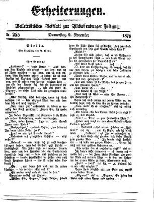 Erheiterungen (Aschaffenburger Zeitung) Donnerstag 9. November 1876