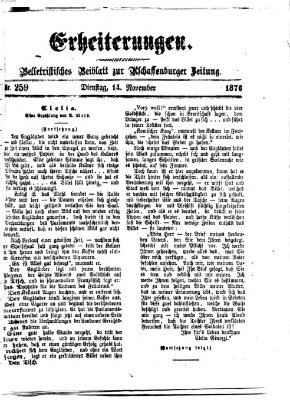 Erheiterungen (Aschaffenburger Zeitung) Dienstag 14. November 1876